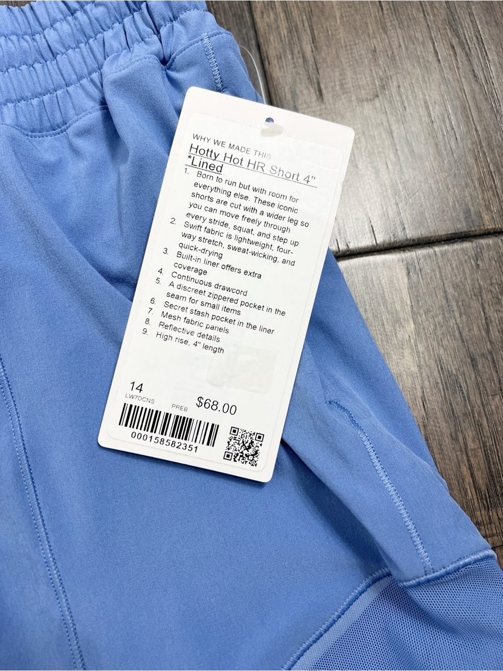 Lululemon NWT Hotty Hot High-Rise Lined Short 4" Prep Blue - Picture 8 of 10